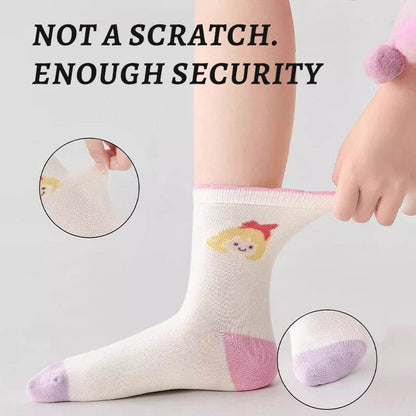 5pairs 1-14Years Moisture Wicking And Breathable Mid-tube Socks Simple Fashionable Style Breathable and Dry Sock Healthy&safe - KinBuB