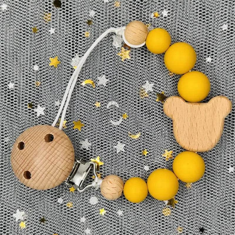 Custom Baby Pacifier Chain – Name Clip with Teether Pendant - KinBuB