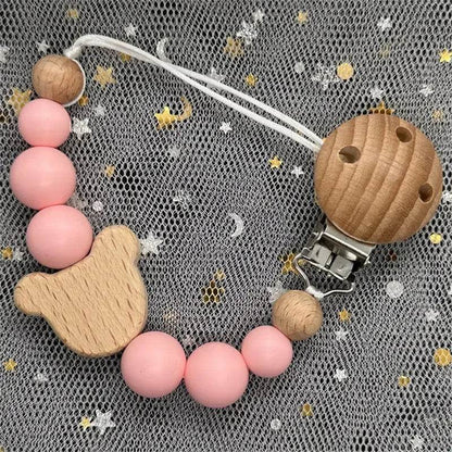 Custom Baby Pacifier Chain – Name Clip with Teether Pendant - KinBuB