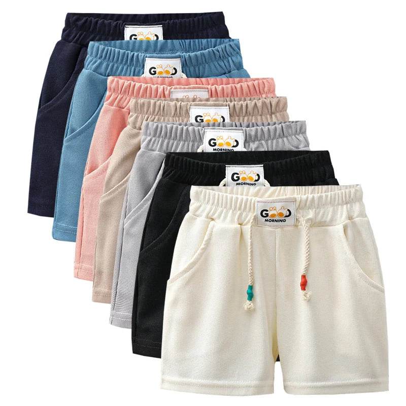 Summer Kids Shorts – Solid Color Casual Shorts for Boys & Girls - KinBuB